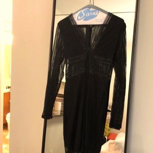 Nasty Gal S black lace mini dress